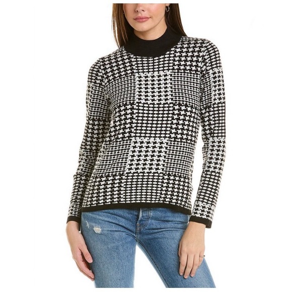 Joseph A Sweaters - Joseph A. Houndstooth Mockneck Sweater Size Small